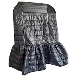 Autre Marque Gesteppter Satinrock Schwarz Schwarz