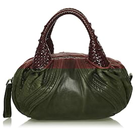 Fendi-Fendi Brown Spy Leather Handbag-Brown,Dark brown