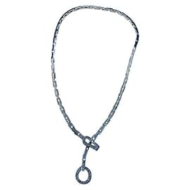 Autre Marque-White gold and diamond necklace-Silvery