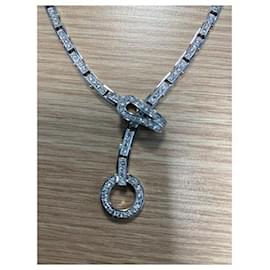 Autre Marque-White gold and diamond necklace-Silvery