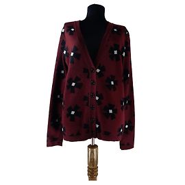 Marella Strickjacke Burgund Wolle Bordeaux