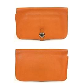 Autre Marque-Orange Togo Leather Dogon Wallet 232H857-Other