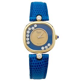 inconnue Reloj Chopard "Happy Diamonds" de oro amarillo, lapislázuli, diamantes, cuir. Otro