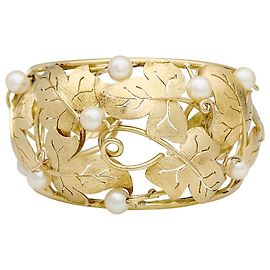 inconnue Pulseira vintage em ouro amarelo, pérolas akoya. Outro