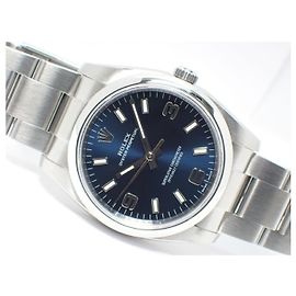 Rolex Oyster Perpetual 34 3 6 9 Azul 114200 masculino Azul