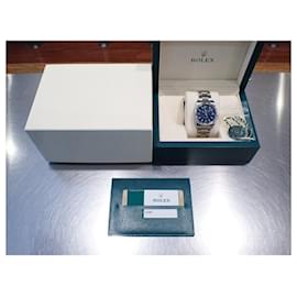 Rolex-Rolex Oyster Perpetual 34 3 6 9 Blu 114200 Uomo-Blu