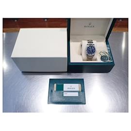 Rolex-Rolex Oyster Perpetual 34 3 6 9 blu 114200 Uomo-Blu