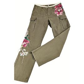 Parosh Pantalone con pailettes Verde