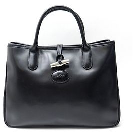HANDTASCHE LONGCHAMP ROSEAU ESSENTIAL M 1686051001 SCHWARZE LEDERTASCHE Schwarz