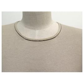 Hermès-Hermes sweater 36 SIZE S MAN IN CASHMERE AND COTTON BEIGE CASHMER SWEATER-Beige