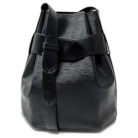 Louis Vuitton-LOUIS VUITTON SEAU D'OULES BESACE BAG IN BLACK EPI LEATHER HAND BAG-Black