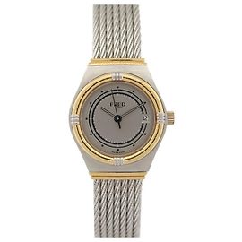 RELÓGIO FORÇA FRED 10 24 QUARTZO MM EM OURO E AÇO RELÓGIO DE OURO E AÇO Prata