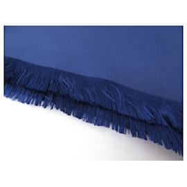 Hermès-VINTAGE HERMES SCARF SCARF IN NAVY BLUE SILK MOTIFS SILK SCARF-Navy blue
