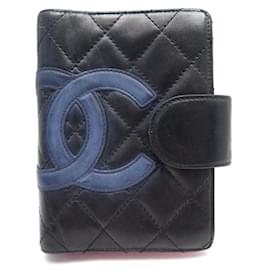 Chanel-CHANEL CAMBON AGENDA COVER IN BLACK MATTRESS LEATHER LEATHER DIARY COVER-Black
