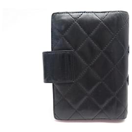 Chanel-CHANEL CAMBON AGENDA COVER IN BLACK MATTRESS LEATHER LEATHER DIARY COVER-Black