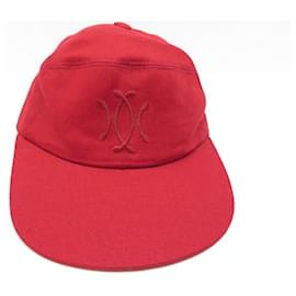 Hermès-NEW MOTSCH CAP FOR HERMES MANHATTAN 001549N size 55 RED LINEN CAP-Red
