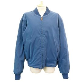 Hermès VINTAGE HERMES CHESS BOMBER JACKET 2 PIERRE PERON 54 L BLUE JACKET Blue