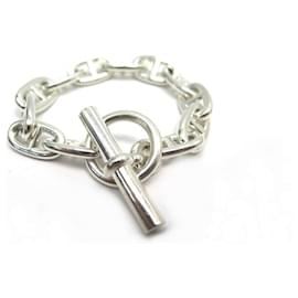 Hermès BRACCIALE CON CATENA HERMES GM 12 MAGLIE IN ARGENTO STERLING + SCATOLA IN ARGENTO Argento