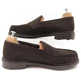 JM Weston-JM WESTON LOAFERS 180 9.5 43.5 BROWN SUEDE LOFERS SHOES-Brown