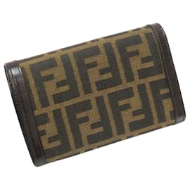 Fendi-Fendi Brown Zucca Canvas Small Wallet-Brown