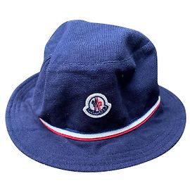 Talla de sombrero de cubo de algodón Moncler 54 Blanco Roja Azul marino