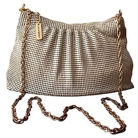 PIERRE BALMAIN mini bolsa de metal Bege Dourado