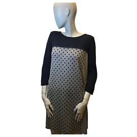 Weekend Max Mara Vestido plissado de bolinhas Max Mara Weekend Cinza Azul marinho