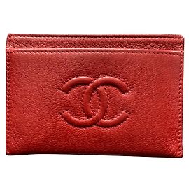 Chanel Cardholder Red Leather Red