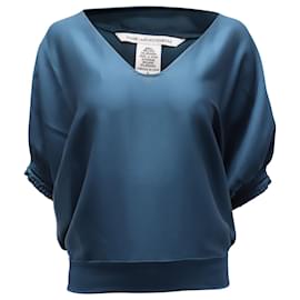 Diane Von Furstenberg Bluse aus blauer Seide Blau