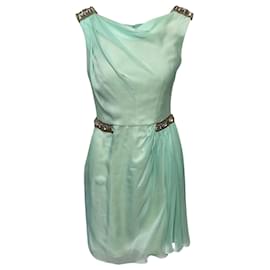 Matthew Williamson-Matthew Williamson Embellished Short Dress in Green Silk-Green