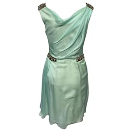 Matthew Williamson-Matthew Williamson Verziertes kurzes Kleid aus grüner Seide-Grün