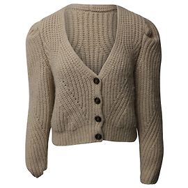 Ulla Johnson Greta Strickjacke aus beiger Alpakawolle Beige