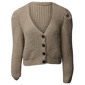Ulla Johnson-Ulla Johnson Greta Knitted Cardigan in Beige Alpaca Wool-Beige