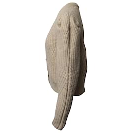 Ulla Johnson-Ulla Johnson Greta Knitted Cardigan in Beige Alpaca Wool-Beige