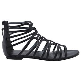Stuart Weitzman Gladiator Sandalen aus schwarzem Leder Schwarz
