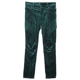 Pierre Balmain Calça Slim Fit em veludo verde Verde
