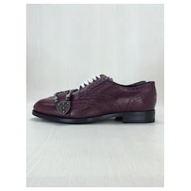 Gucci-GUCCI Dress shoes / UK6 / BRD / leather / 496266 / wing tip medallion-Other