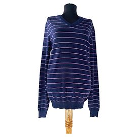 Samsoe & Samsoe Striped Merino Wool Sweater Blue Blue