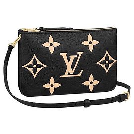 Louis Vuitton Pochette con zip foderata LV empreinte Nero