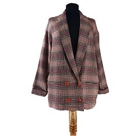 Blazer Sessun xadrez oversize Multicor