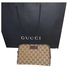 Gucci Monogram Belt Bag Dark Brown Beige
