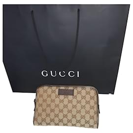 Gucci-Monogram Belt Bag Dark Brown-Beige