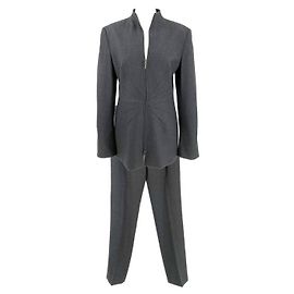 Tailleur pantalone Escada in lana grigia Grigio