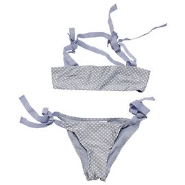 Zimmermann Polka Dot Bikini aus blauem Polyamid Blau Hellblau