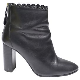 Ankle Boot Coach Terence em couro preto Preto