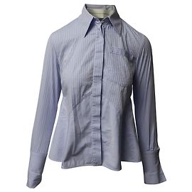 Blusa Victoria Beckham a righe svasate in cotone blu Blu