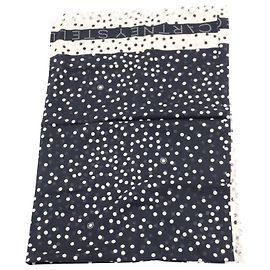 Stella Mc Cartney Stella Mccartney Polka Dot Schal aus schwarzer Seide Schwarz