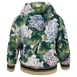 Dolce & Gabbana-Dolce & Gabbana Ortensia hoodie in hydrangea print & butterfly embroidery & gold trim-Other