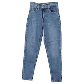 Levi's-Levi's High Waisted Mom Jeans in Blue Cotton Denim -Blue