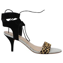 Loeffler Randall Sandali stringati Loeffler Randal Ambrose in ghepardo e pelle nera Altro Stampa python